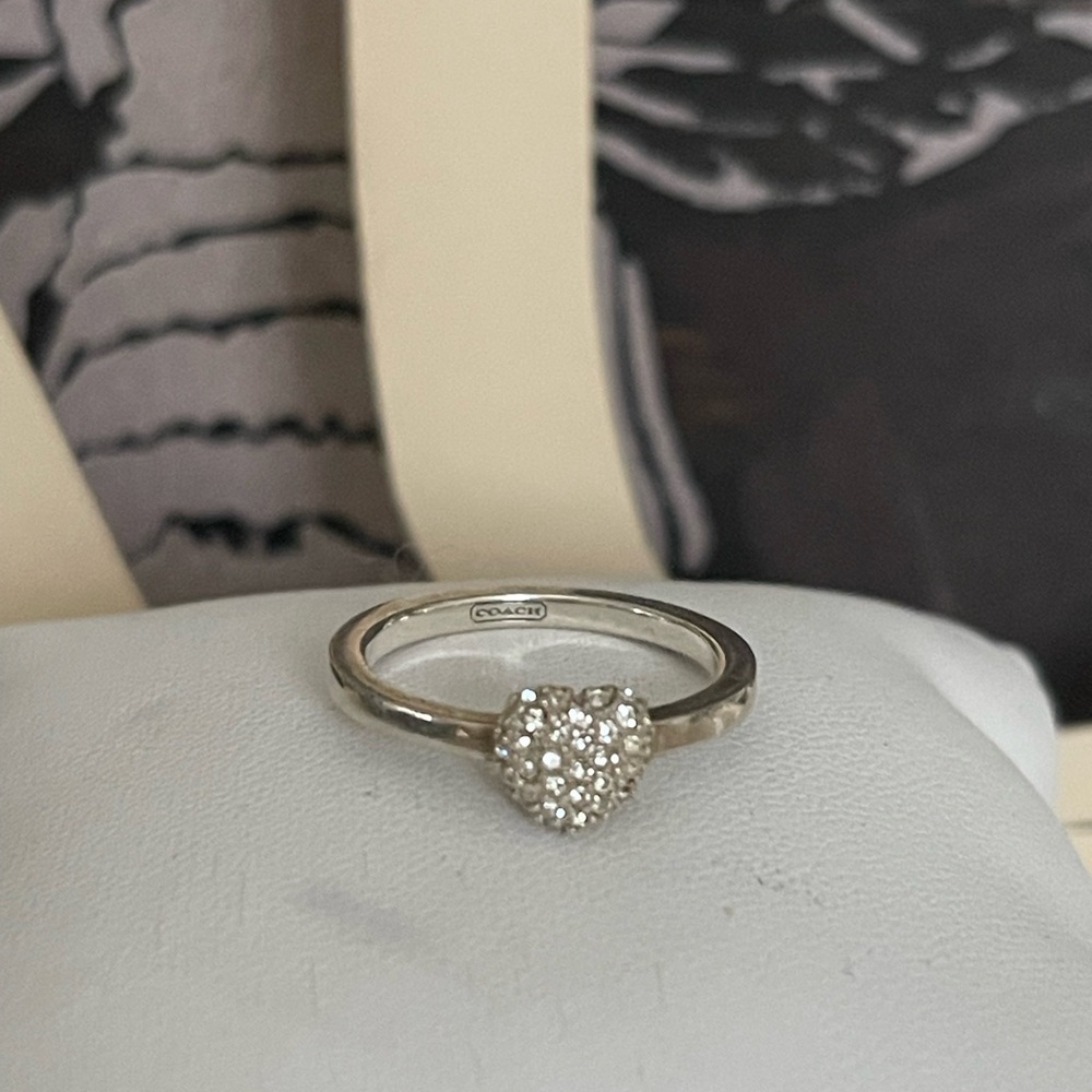 Sterling Silver Pave Heart Ring